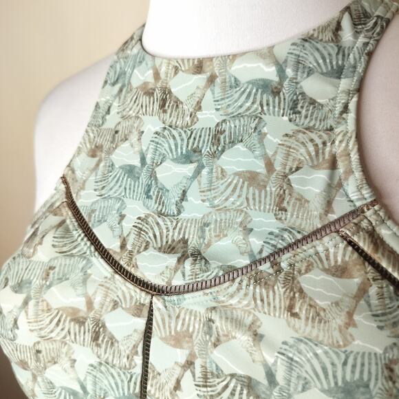 prAna Swim Top Azra Seaside Safari Zebra High Neck - Picture 5 of 11